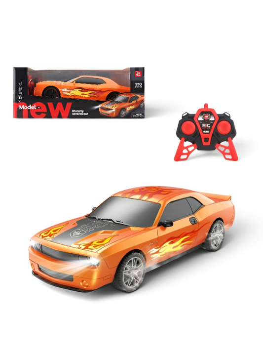 1:10 Scale 4-Channel Remote Control Car - Orange 2.4GHz RC Muscle Car TV7330