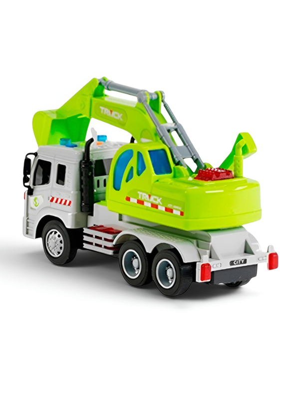 1:16 Scale Excavator Toy Truck – Friction Powered Construction Vehicle with Lights & Sound TV4055.