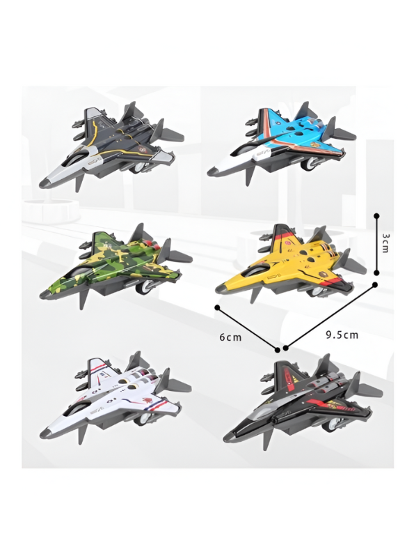 12-Piece Die-Cast Military Fighter Jet Set – Pull-Back Airplane Toys LMI15048.