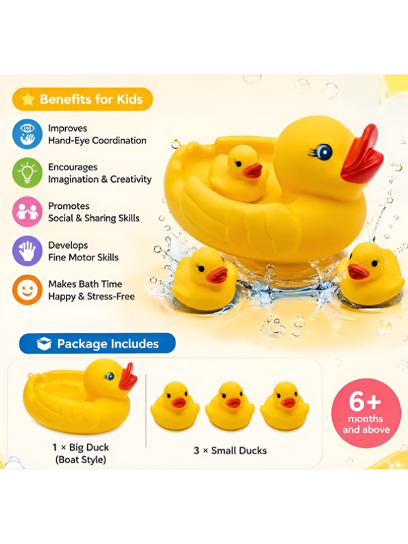 12-Piece Squeezy Mini Rubber Duck Bath Toy Set LMI16704