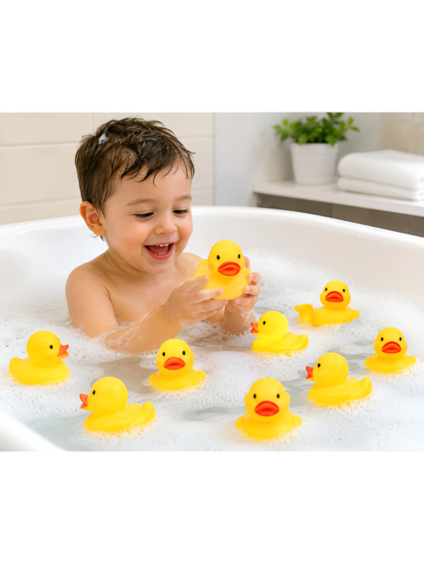 12-Piece Squeezy Mini Rubber Duck Bath Toy Set LMI16704
