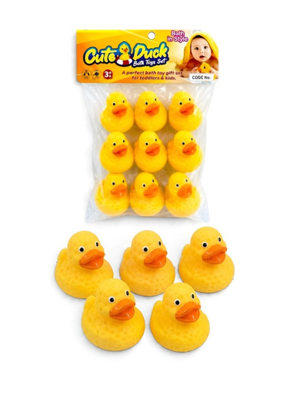12-Piece Squeezy Mini Rubber Duck Bath Toy Set LMI16704