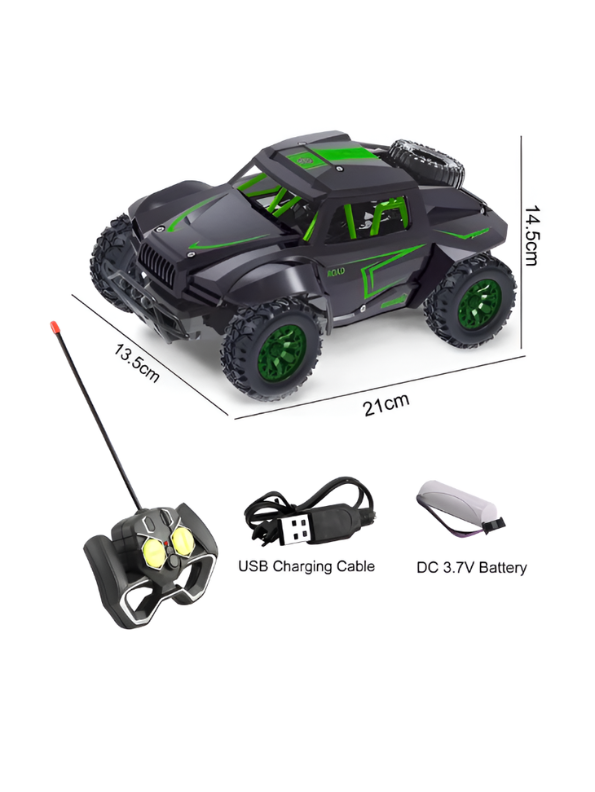1:20 High-Speed RC Monster Truck, 4CH Remote Control Car Green & Black MD3012.