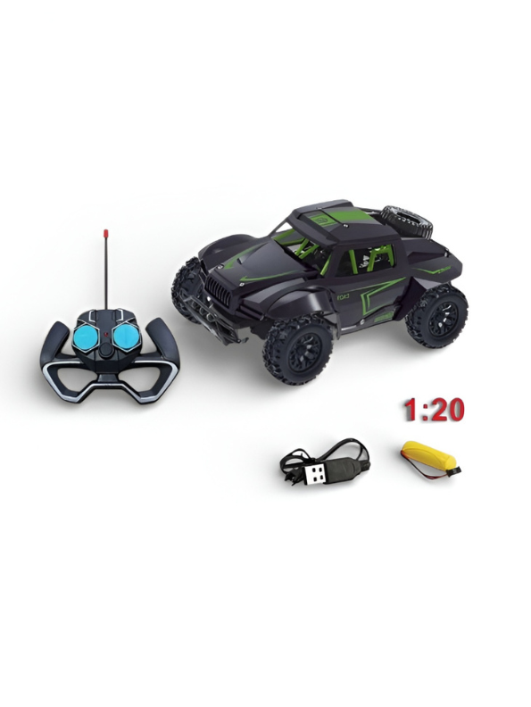 1:20 High-Speed RC Monster Truck, 4CH Remote Control Car Green & Black MD3012.