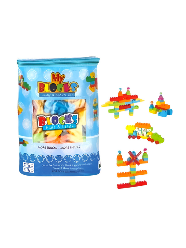 120 Pcs My Blocks Play & Learn Building Set for Kids – Educational Plastic Bricks Toy LMI8255.