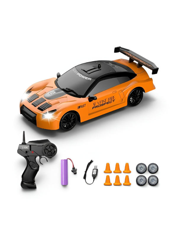 1:24 Scale 4WD RC Drift Car - High-Speed Remote Control Car with LED Lights & Extra Tires TV6436