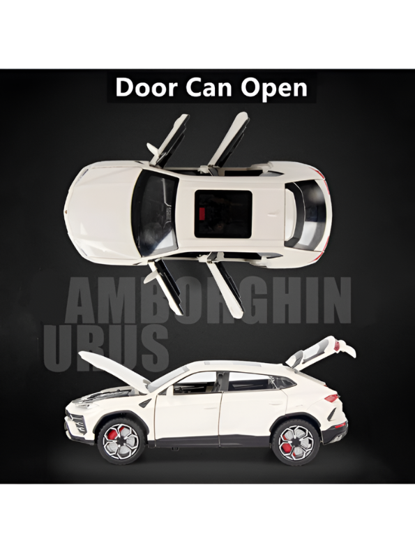 Lamborghini Urus Diecast Car 1:24 Scale White With Smoke Effect Collectible Toy SUV Model with Sound and Light LMI15496