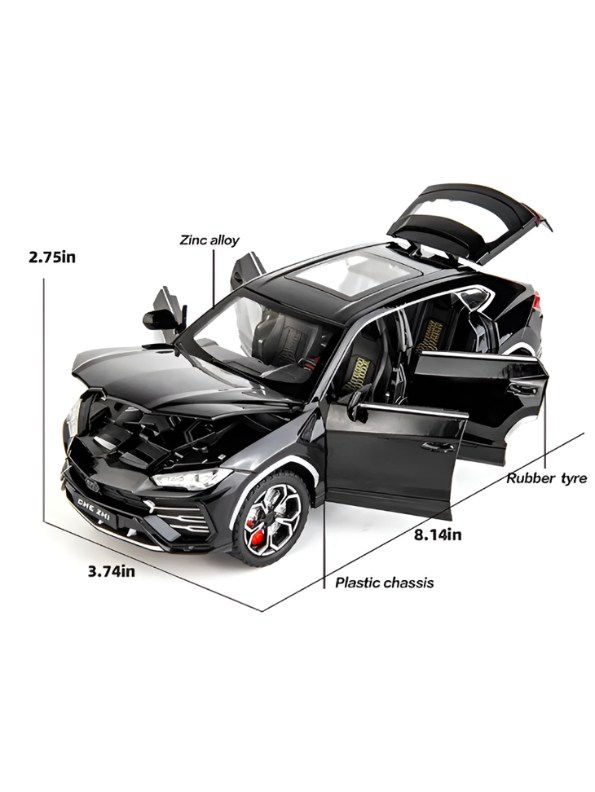 Lamborghini Urus Diecast Car 1:24 Scale With Smoke Effect Collectible Toy SUV Model with Sound and Light LMI15496