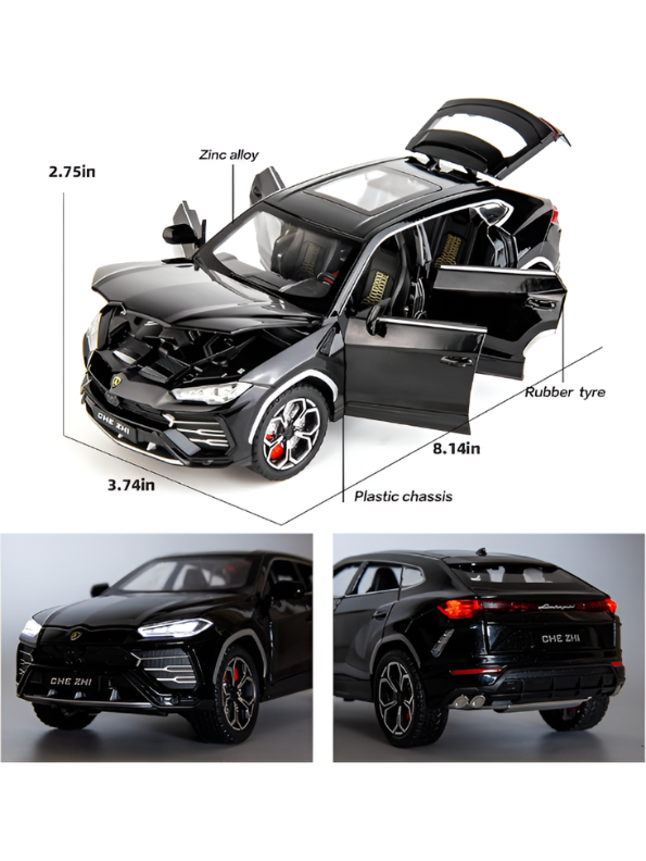 Lamborghini Urus Diecast Car 1:24 Scale With Smoke Effect Collectible Toy SUV Model with Sound and Light LMI15496