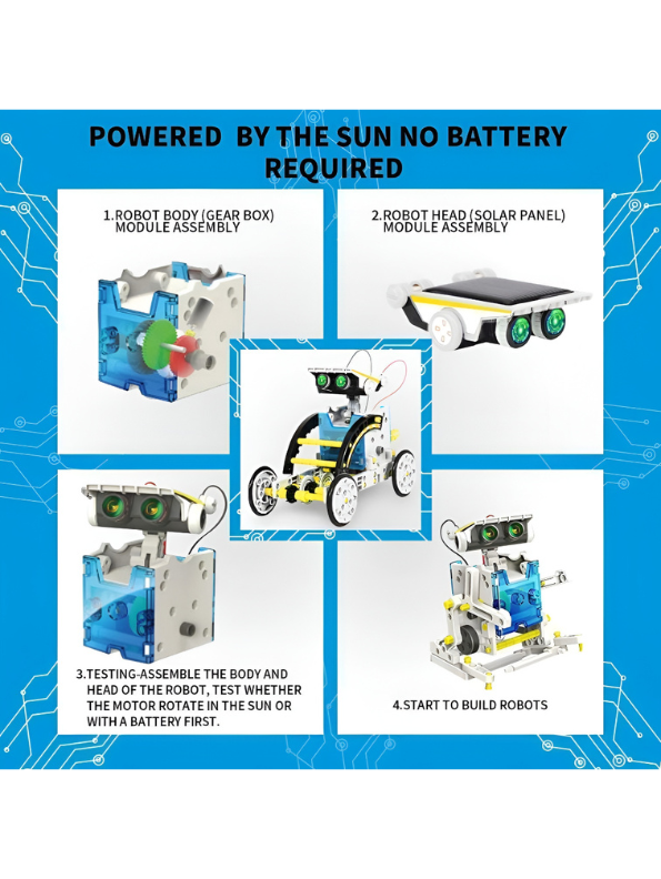 13-in-1 DIY STEM Solar Robot Kit – Battery-Free Educational Science Building Toy for Kids TV632