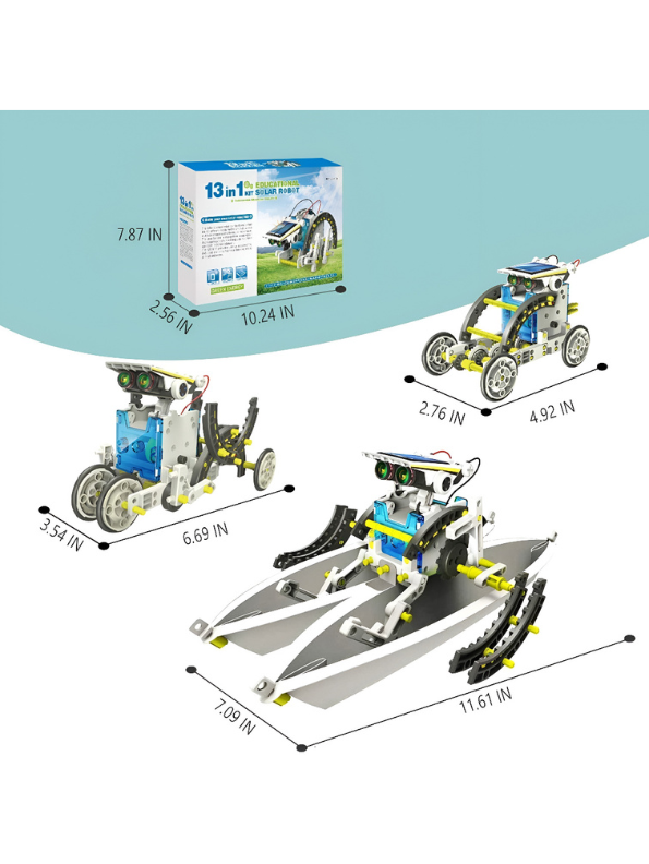 13-in-1 DIY STEM Solar Robot Kit – Battery-Free Educational Science Building Toy for Kids TV632