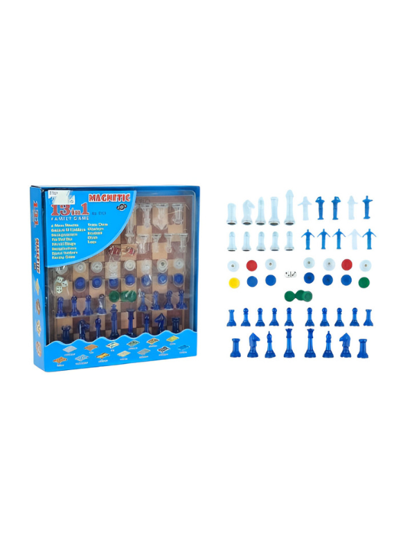 13-in-1 Magnetic Board Game Set – Multi-Game Family Fun with Chess, Checkers & Classic Games LMI4830.