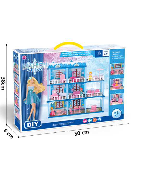 162+ PCS DIY Dollhouse Villa – Floor Mini House with Furniture & Accessories MD3457.