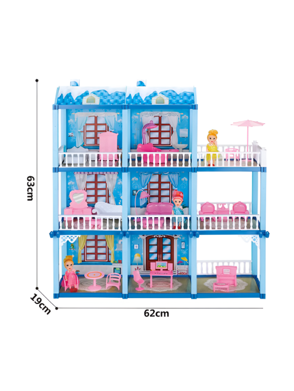 162+ PCS DIY Dollhouse Villa – Floor Mini House with Furniture & Accessories MD3457.