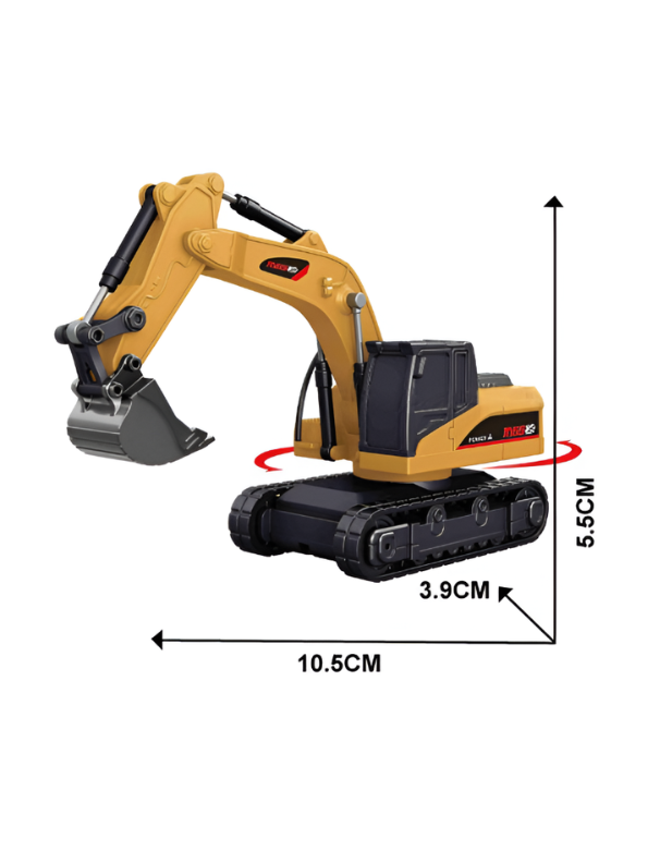 1:64 Mini RC Excavator Toy - 9-Channel Remote Control Digger with Alloy Body MD527.