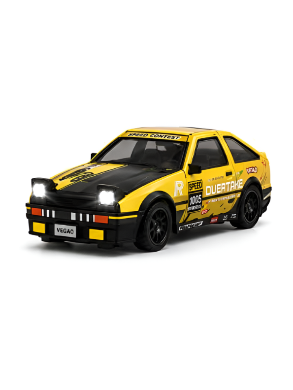 1:64 Scale Mini RC Toyota AE86 Trueno Drift Car Yellow MD582.