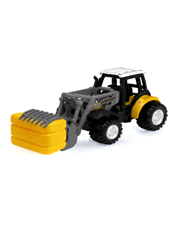 1:64 Scale Mini RC Tractor Toy with Acrylic Display Case Grapple Frok MD578.