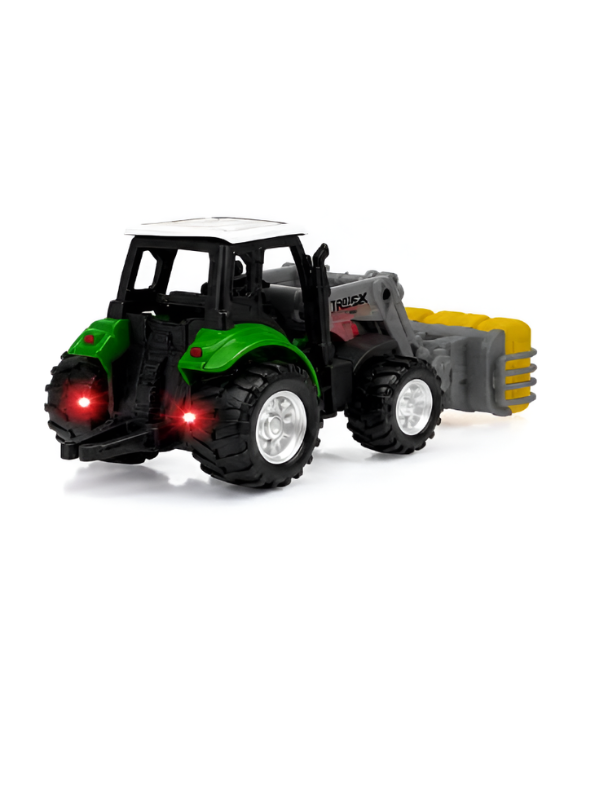 1:64 Scale Mini RC Tractor Toy with Acrylic Display Case Bale Clamp MD578.