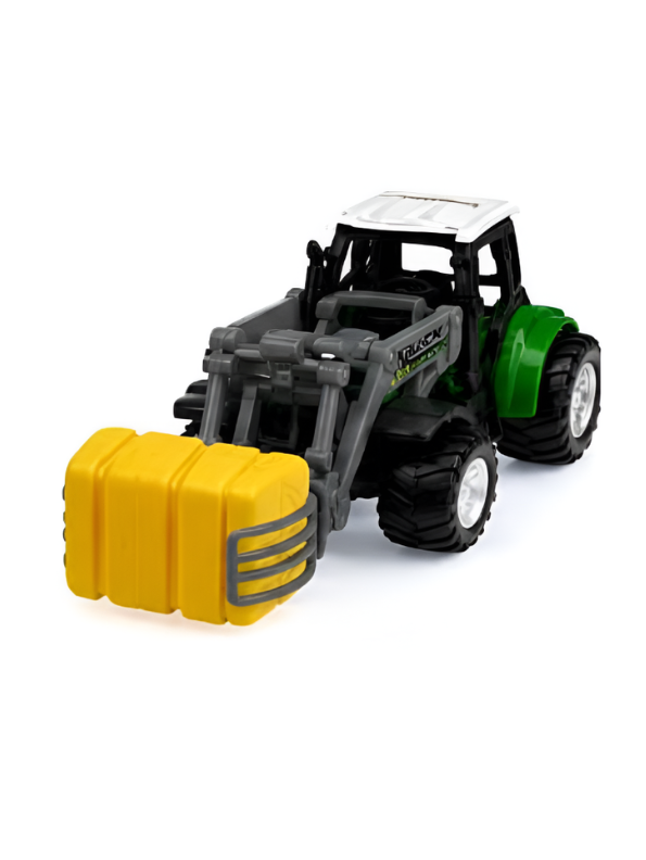 1:64 Scale Mini RC Tractor Toy with Acrylic Display Case Bale Clamp MD578.