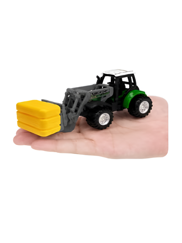 1:64 Scale Mini RC Tractor Toy with Acrylic Display Case Bale Clamp MD578.
