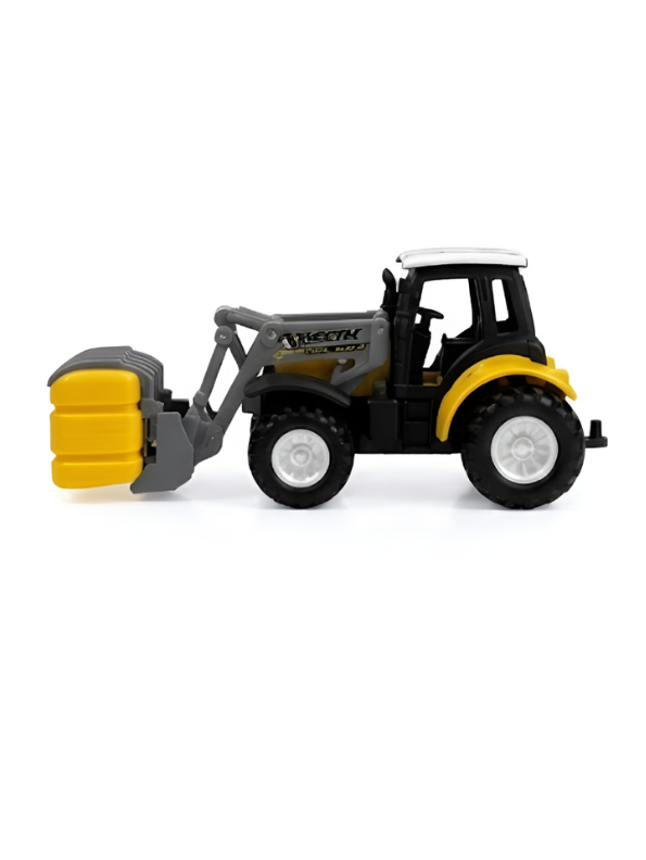 1:64 Scale Mini RC Tractor Toy with Acrylic Display Case Grapple Frok MD578.