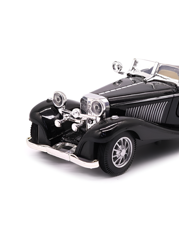 1936 Mercedes-Benz 500K Special Roadster  Vintage Diecast Model Car – Black 1:36 Premium Alloy Pull-Back Miniature Car Openable Doors LMI16724