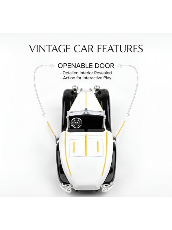 1936 Mercedes-Benz 500K Special Roadster  Vintage Diecast Model Car – 1:36 Premium Alloy Pull-Back Miniature Car Openable Doors LMI16724