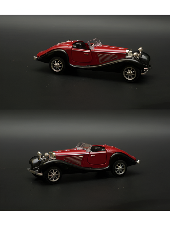 1936 Mercedes-Benz 500K Special Roadster  Vintage Diecast Model Car – Red 1:36 Premium Alloy Pull-Back Miniature Car Openable Doors LMI16724