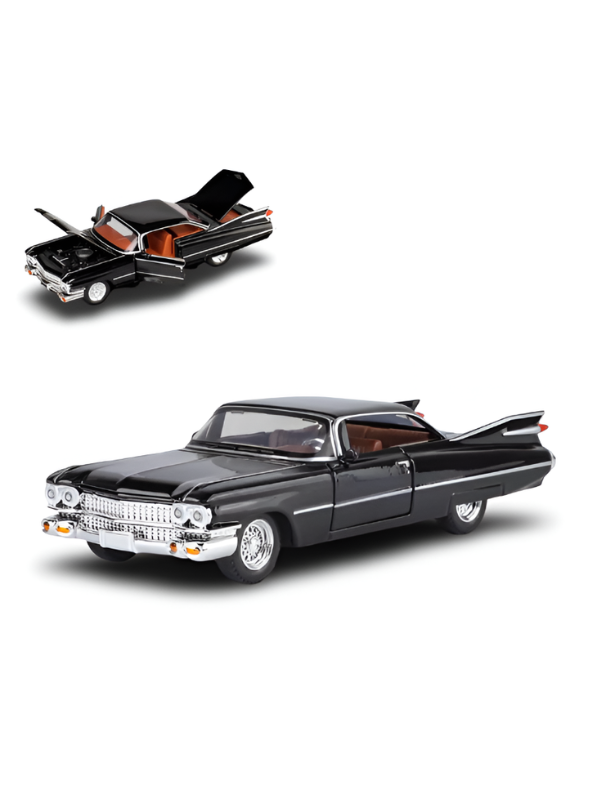 1959 Cadillac Series 62 Diecast Model Car 1:32 Scale – Classic Vintage American Luxury Collectible Black TV6280.