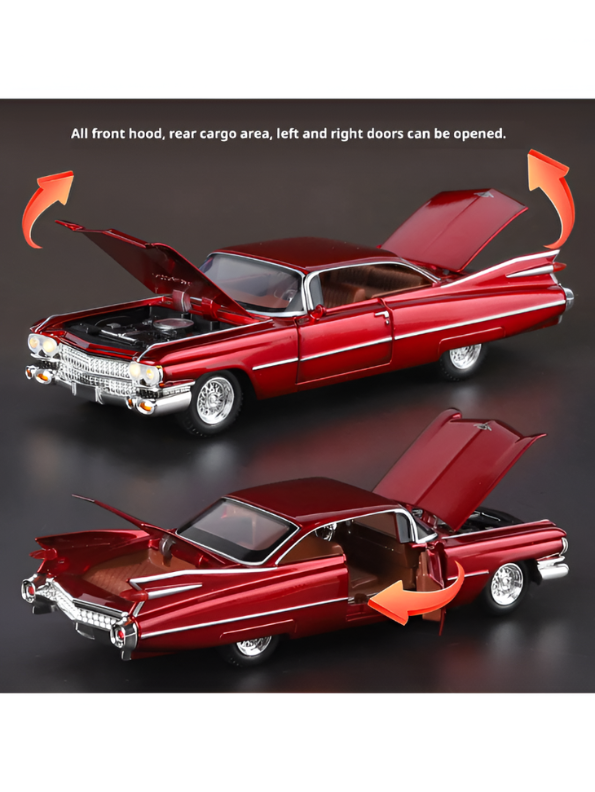 1959 Cadillac Series 62 Diecast Model Car 1:24 Scale – Classic Vintage American Luxury Collectible TV6123.