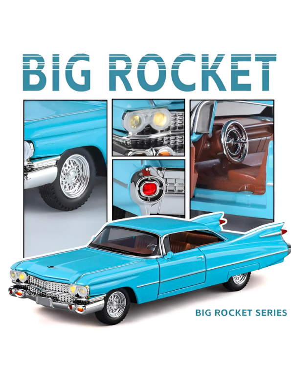 1959 Cadillac Series 62 Diecast Model Car 1:32 Scale – Classic Vintage American Luxury Collectible TV6280.