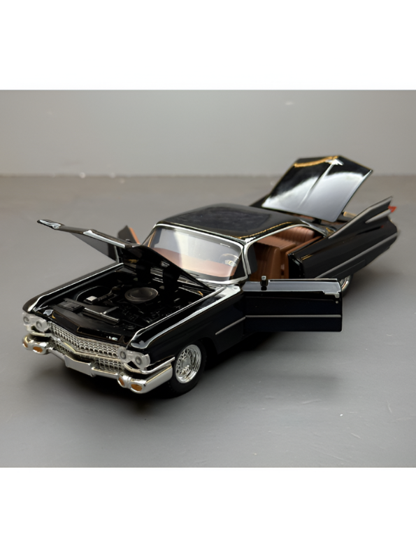 1959 Cadillac Series 62 Diecast Model Car 1:32 Scale – Classic Vintage American Luxury Collectible Black TV6280.