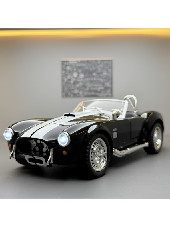 1965 Shelby Cobra 427 S/C Diecast Car 1:22 Scale Black MD608.
