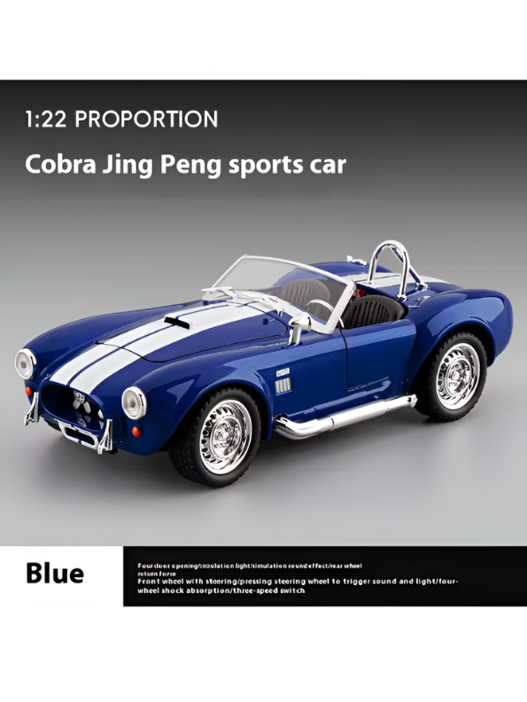 1965 Shelby Cobra 427 S/C Diecast Car 1:22 Scale MD608.