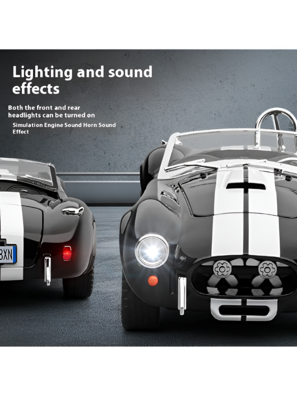 1965 Shelby Cobra 427 S/C Diecast Car 1:22 Scale Black MD608.