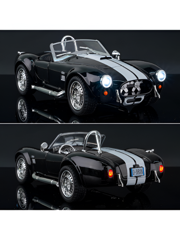 1965 Shelby Cobra 427 S/C Diecast Car 1:22 Scale Black MD608.
