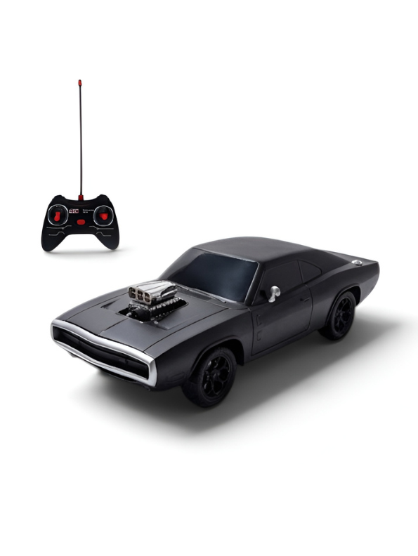 1970 Charger R/T Remote Control Car – Matte Black 1:16 Scale RC Muscle Car Toy
