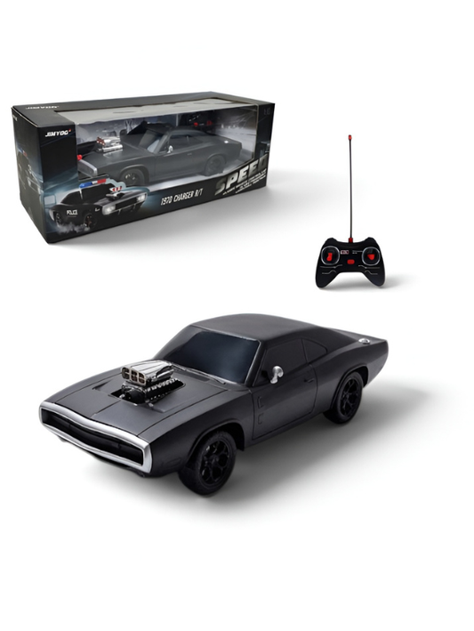 1970 Charger R/T Remote Control Car – Matte Black 1:16 Scale RC Muscle Car Toy