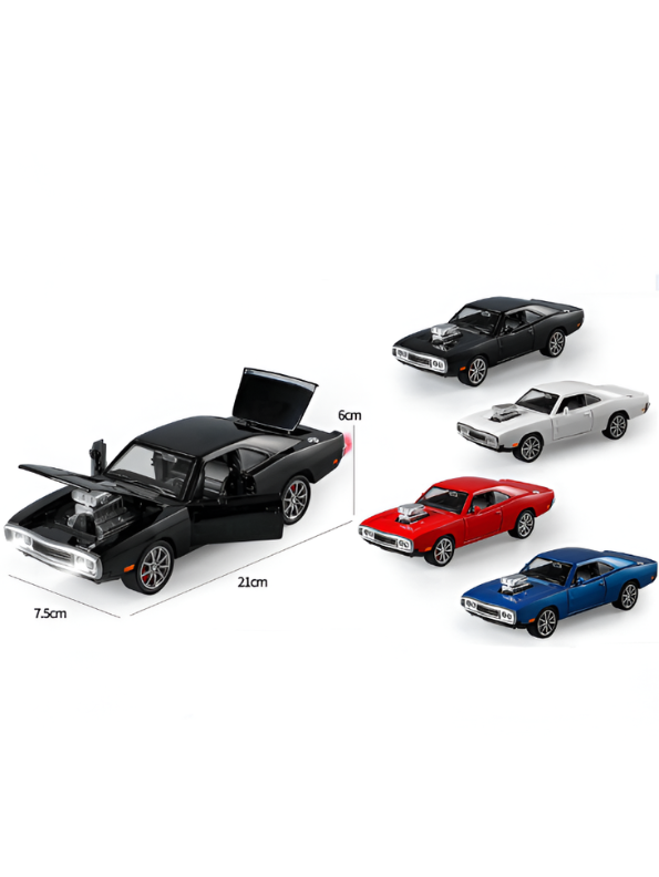 1970 Dodge Charger Diecast Alloy Model Car 1:24 Scale | Lights, Sound & Pull-Back Action TV5608
