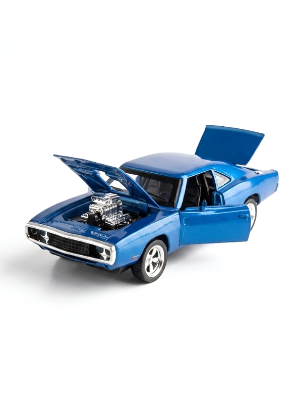 1970 Dodge Charger Diecast Alloy Model Car 1:24 Scale | Blue Lights, Sound & Pull-Back Action TV5608