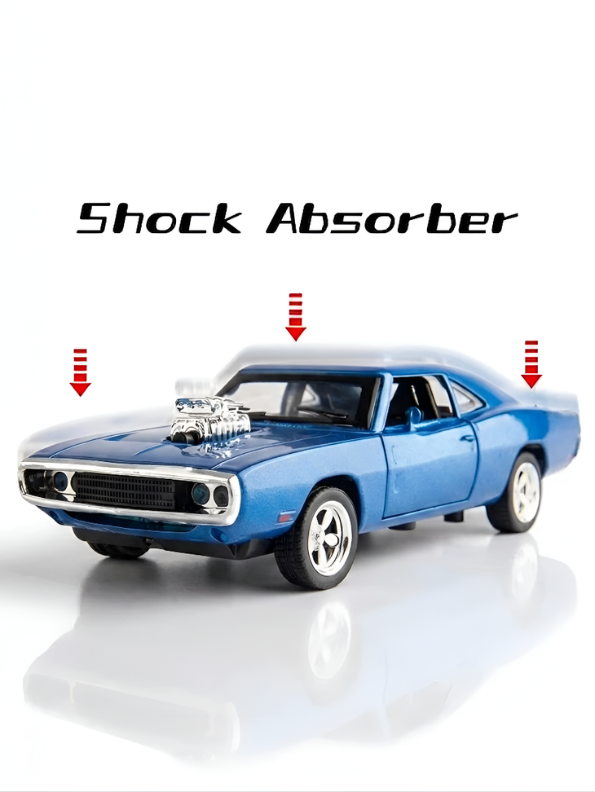 1970 Dodge Charger Diecast Alloy Model Car 1:24 Scale | Blue Lights, Sound & Pull-Back Action TV5608