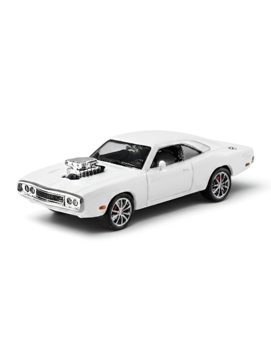 1970 Dodge Charger Diecast Alloy Model Car 1:24 Scale | White Lights, Sound & Pull-Back Action TV5608
