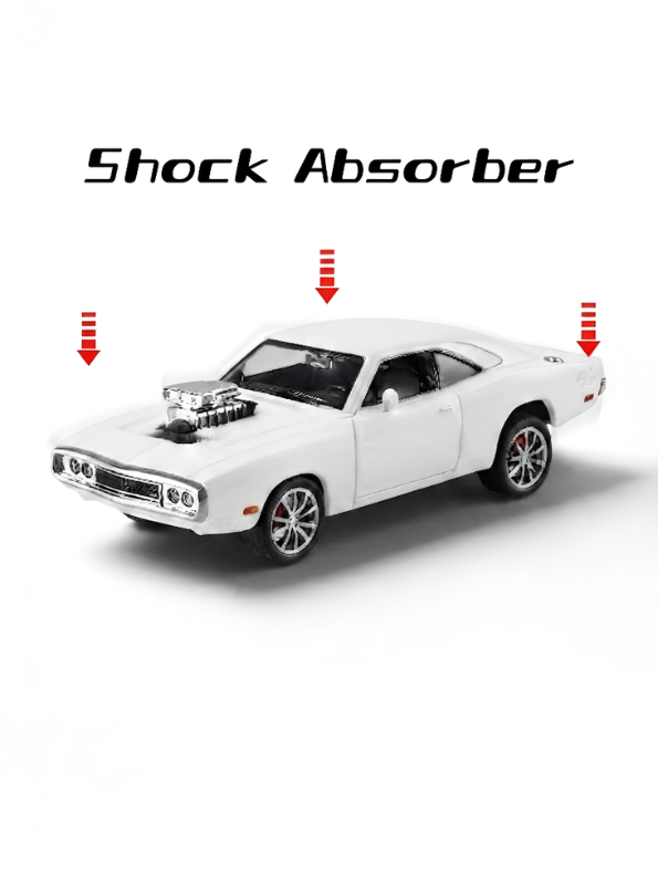1970 Dodge Charger Diecast Alloy Model Car 1:24 Scale | White Lights, Sound & Pull-Back Action TV5608