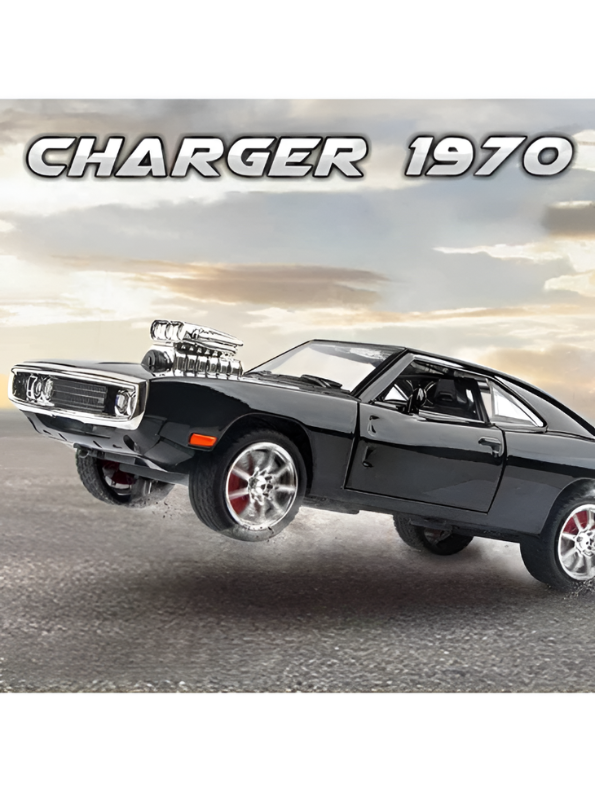 1970 Dodge Charger Diecast Alloy Model Car 1:24 Scale | Lights, Sound & Pull-Back Action TV5608