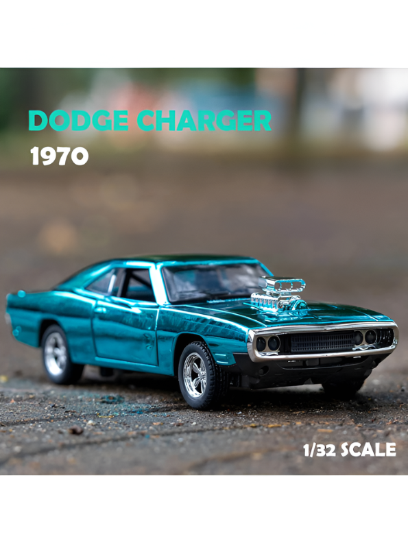 1970 Dodge Charger RT Diecast Car 1:32 Scale Metal Model - Fast and Furious Edition Oceanic Glow.