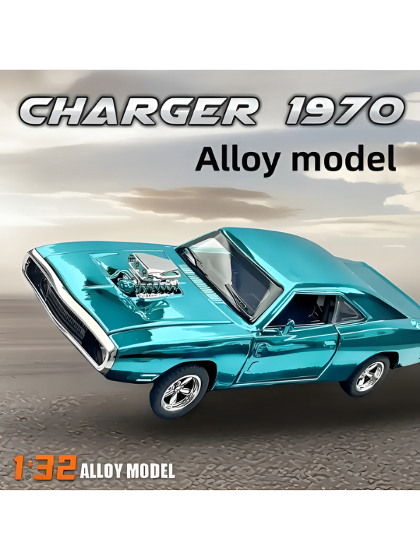 1970 Dodge Charger RT Diecast Car 1:32 Scale Metal Model - Fast and Furious Edition Oceanic Glow.