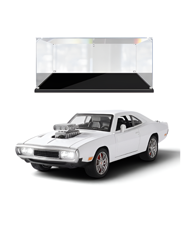 1970 Dodge Charger R/T Diecast Muscle Car White Scale 1:32 with Clear Acrylic Display Case MD28