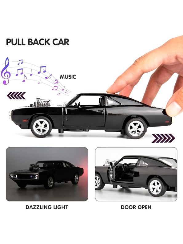1970 Dodge Charger R/T Diecast Muscle Car Scale 1:32 with Clear Acrylic Display Case MD28