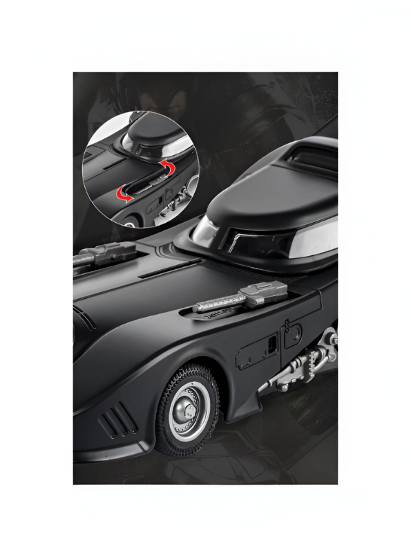 1989 Batmobile Diecast Car Scale 1:24 Alloy Collectible – Classic Batman Vehicle Model NX16090.