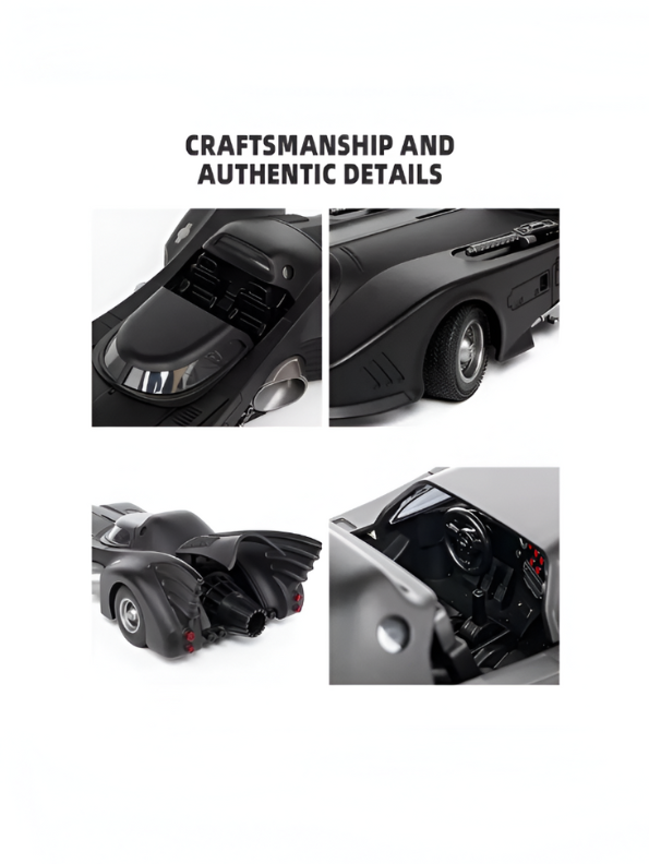 1989 Batmobile Diecast Car 1:18 Scale Alloy Collectible – Classic Batman Movie Vehicle Model NX16105.